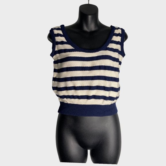 𝅺st John Collection Striped Nautical Cropped Knit Tank - Picture 6 of 8